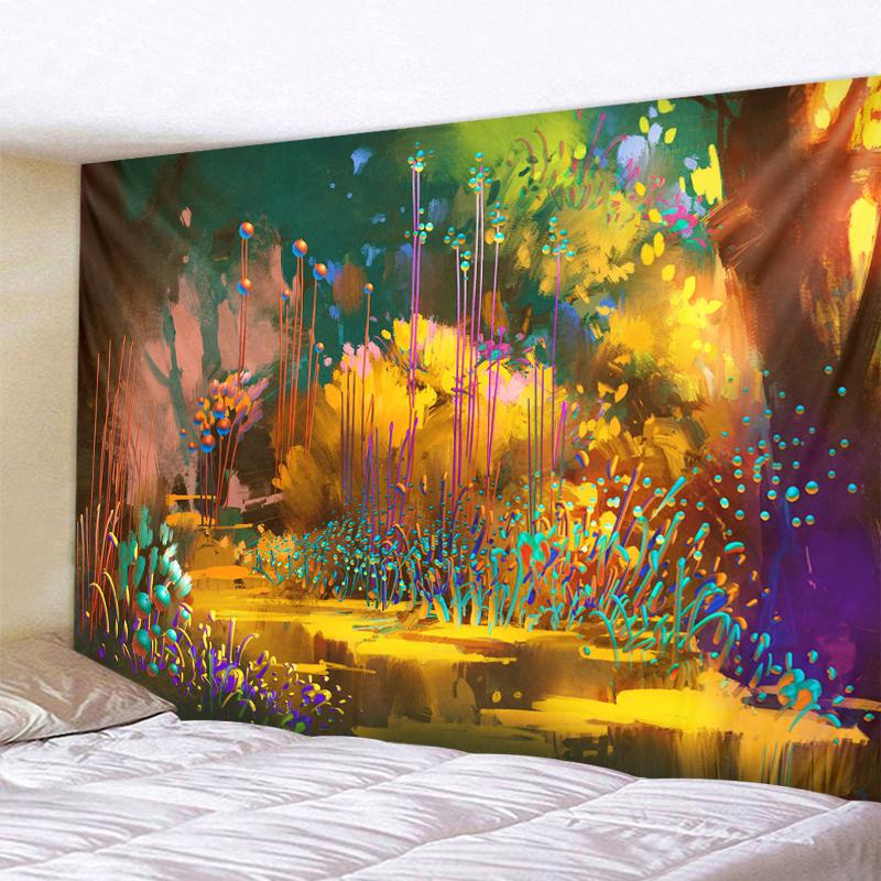 Magic Forest Castle Tapestry Fairy Tale Adventure Fantasy Tapestry Wall Hanging Hippie Tapestry Kids Room Bedroom Decoration