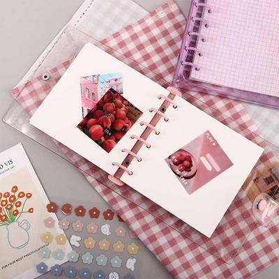 Kawaii School Supplies Card Book A7 Notebook Planner Photo Collect Book Glitter Journals Square Loose Leaf Binder Notebook