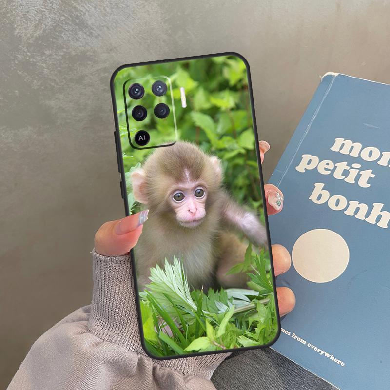 

Cute Baby Monkey Animal Case For Oppo A74 A94 A54 A18 A38 A58 A78 A98 A40 A60 A80 A16 A76 A96 A15 A17 A77 A57S Cover OPPO A91