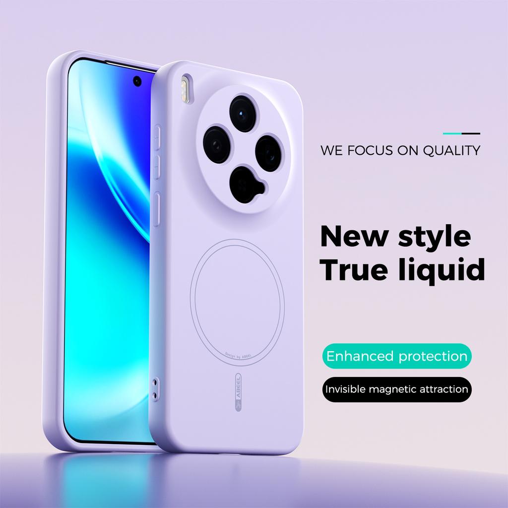 ABEEL For Vivo X300 5G Magnetic Case Skin Touch Liquid Silicone Phone Back Cover