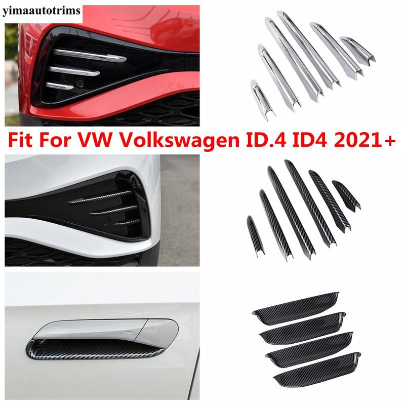Front Bumper Fog Light Lamp Grille Eyebrow Strip / Outer Door Bowl Cover Trim Accessories For VW Volkswagen ID.4 ID4  - 2025