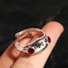 Gift Artistic Design for Women Retro Vintage Resizable Silver Color Frog Finger Ring Opening Ring