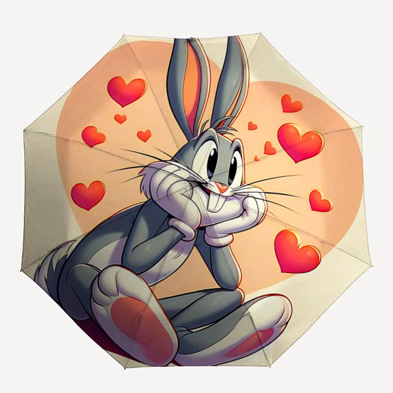 1pc Bugs Bunny Automatic Folding Umbrella - Sturdy 8-Rib Polyester Canopy,Sun-Defying Travel Companion yy251023139