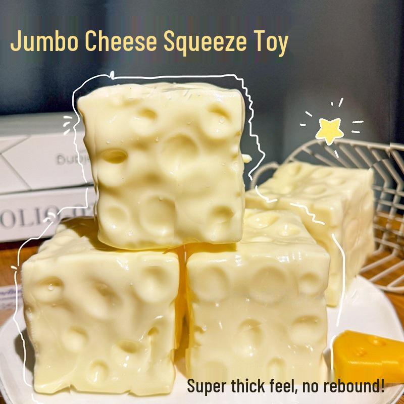 Xiaohongshu Flour & Clay Cheese Squeeze Toy: Stress Relief Hand Fidget with Vaseline Texture