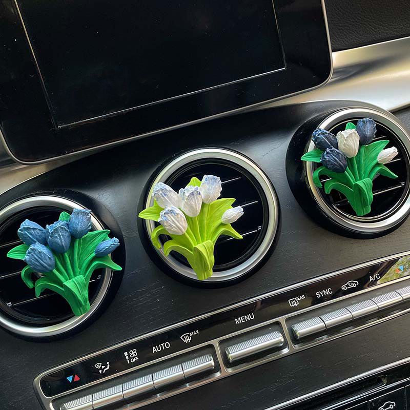 Car Perfume, Pink Tulip, Car Air Conditioner Vent Decoration, Diffuser Stone, Fragrance Gift, Light Fragrance
