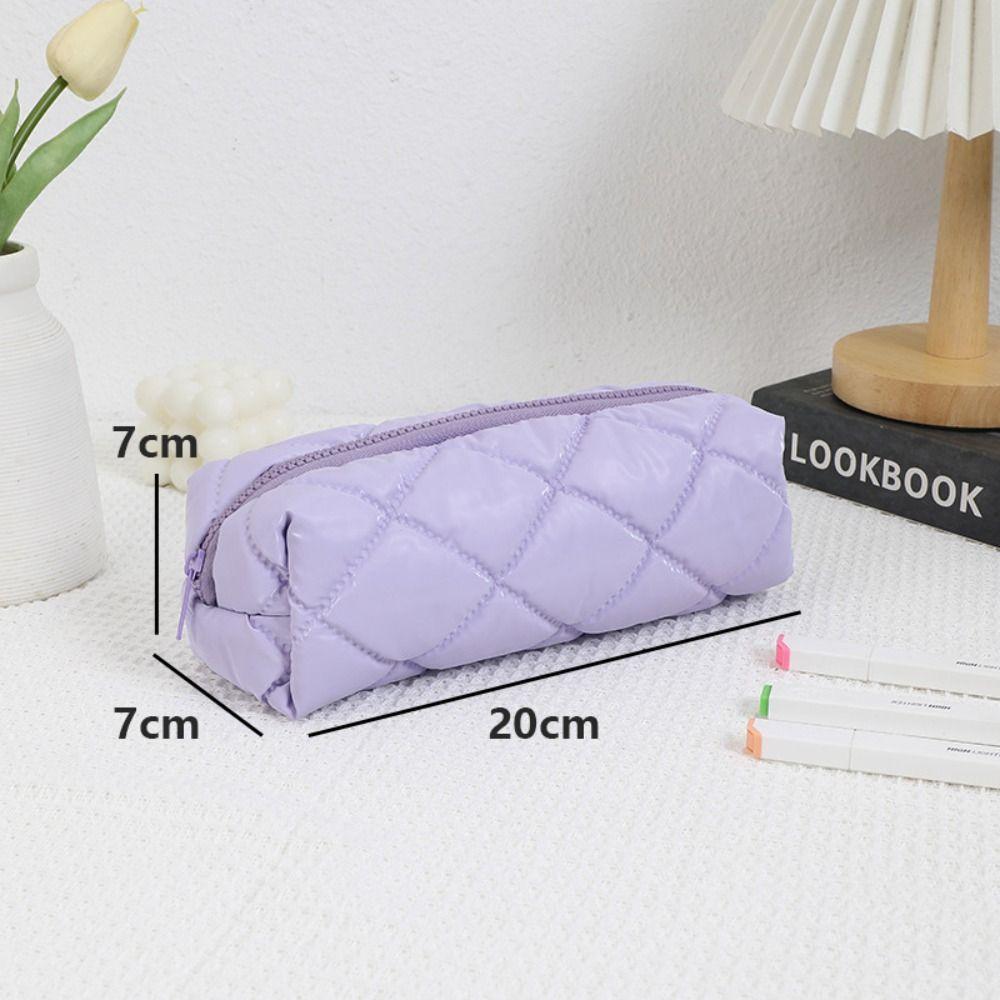 Multifunctional Stationery Bag Solid Color Storage Bag INS Pen Bag School Office