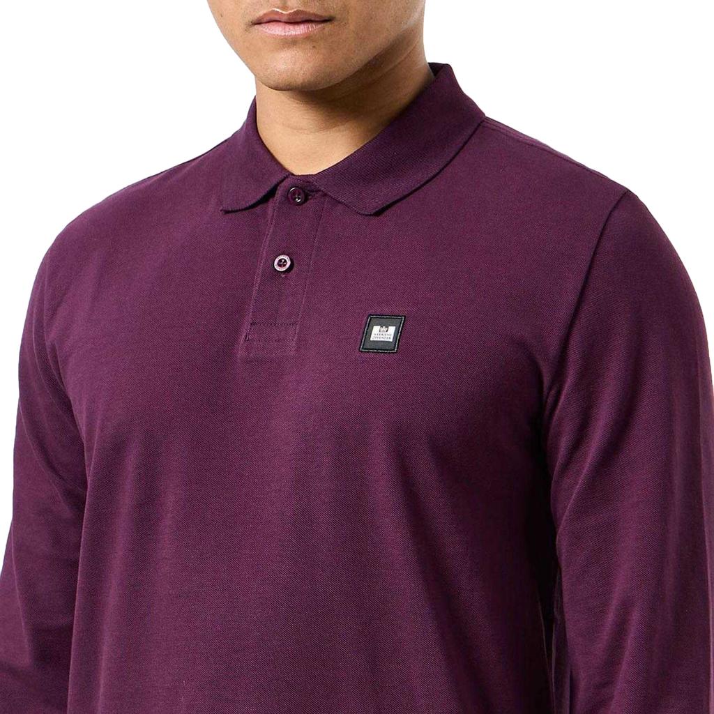 Weekend Offender Mens Dice Badge Long-Sleeved Polo Shirt