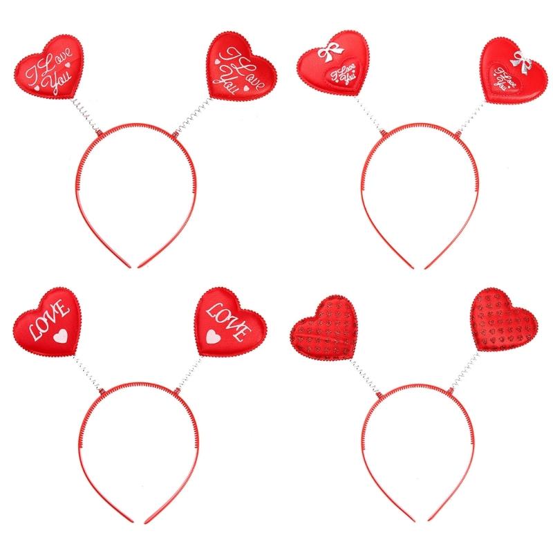 Valentinstag Stirnband für Mädchen Pailletten Herz Stirnband Herz Kopfschmuck Stirnband Und Herzform Herz Haarreifen