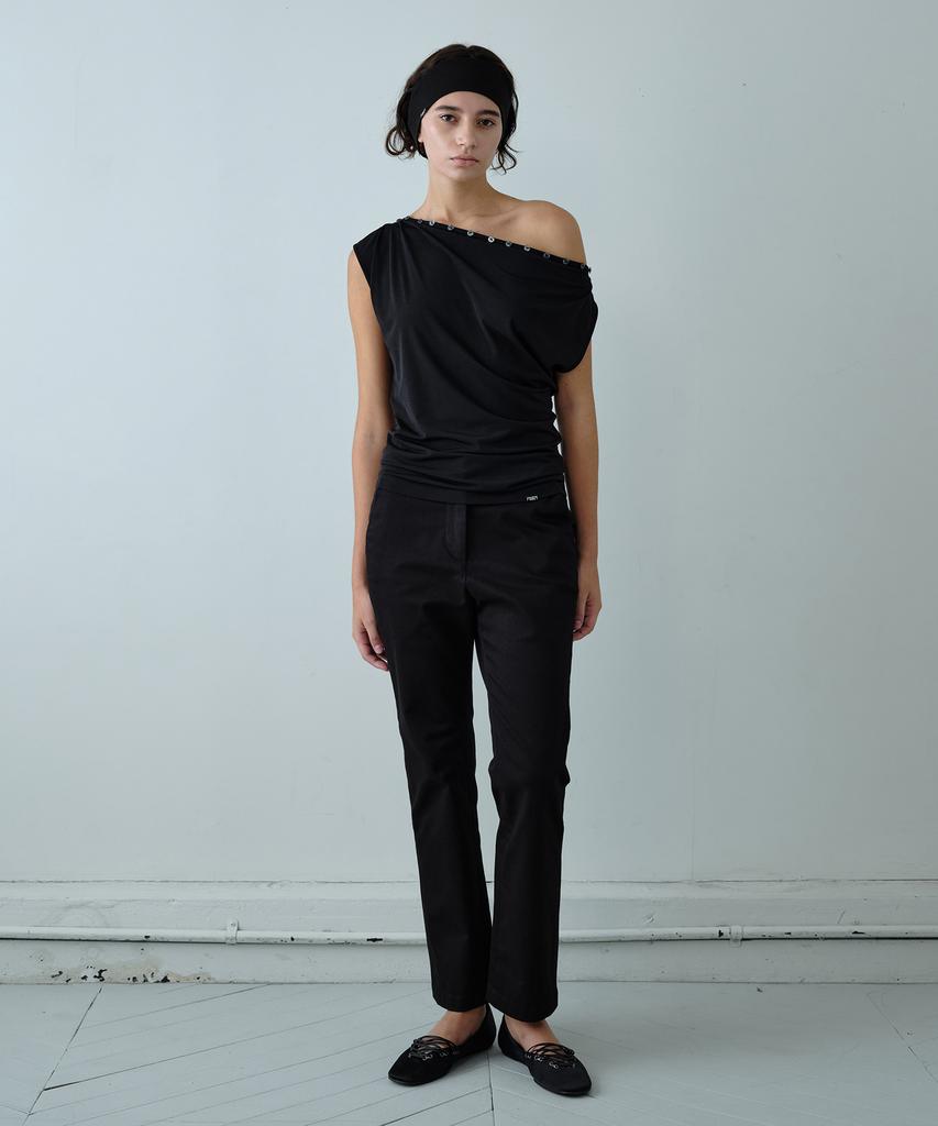 Simeteuligpeosenteu Slim-Leg Cotton Pants / Black