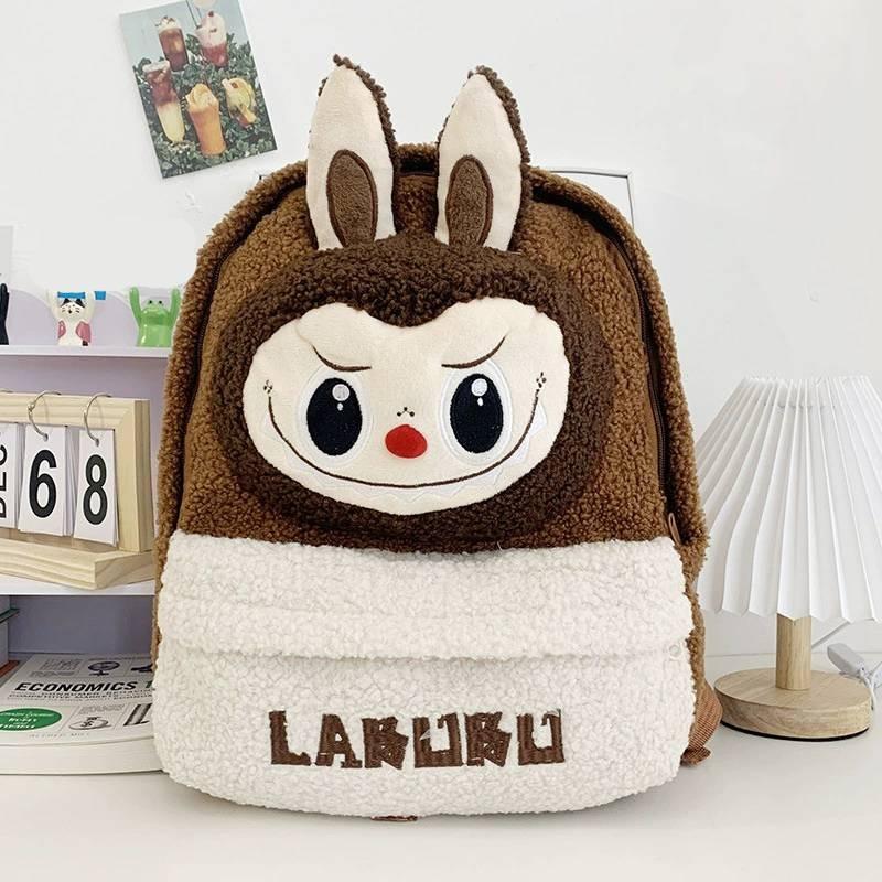 Shoulder Double Kids Cartoon Plush Backpack Student Large Schoolbag Capacity