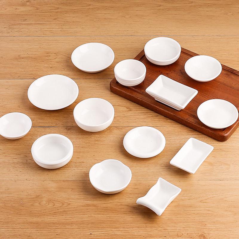 Elegant White Ceramic Multi-Compartment Sauce & Snack Dish