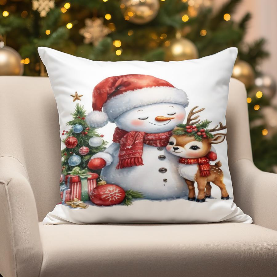 Home Decor Christmas-Themed Cute Pillow Covers Suitable For Sofa Bedroom Car Pillow Cover Cushion Rectangular Back Cushion