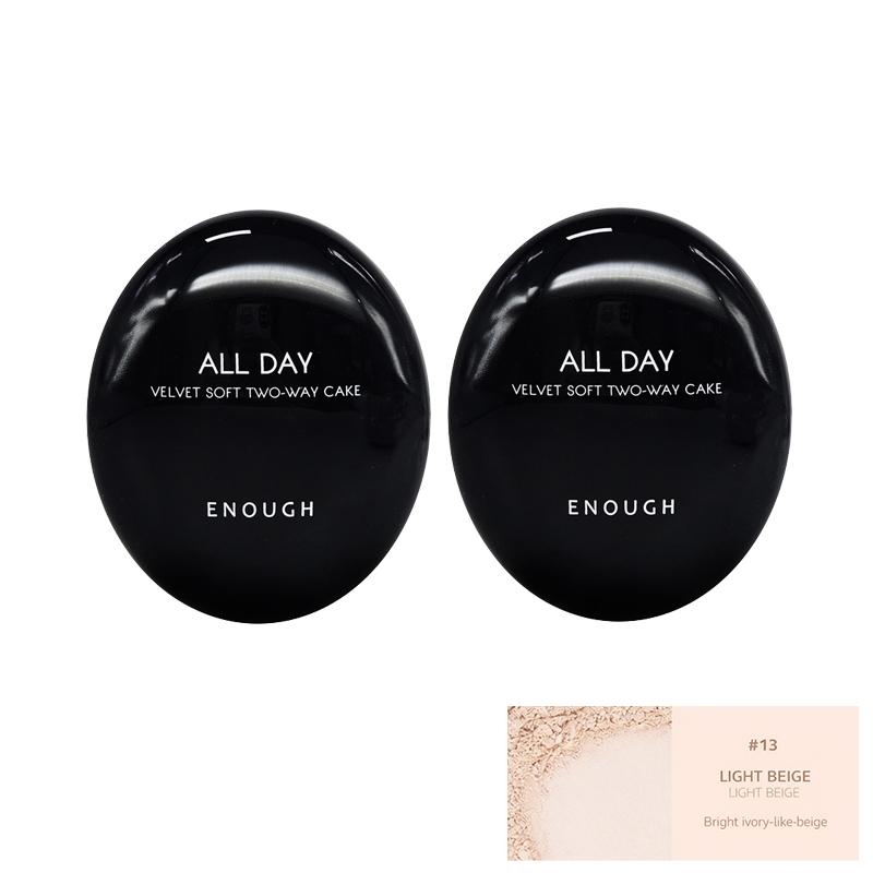 Enough All Day Velvet Soft Two Way Cake SPF28 PA++ 12g + Refill 12g (9 Options)