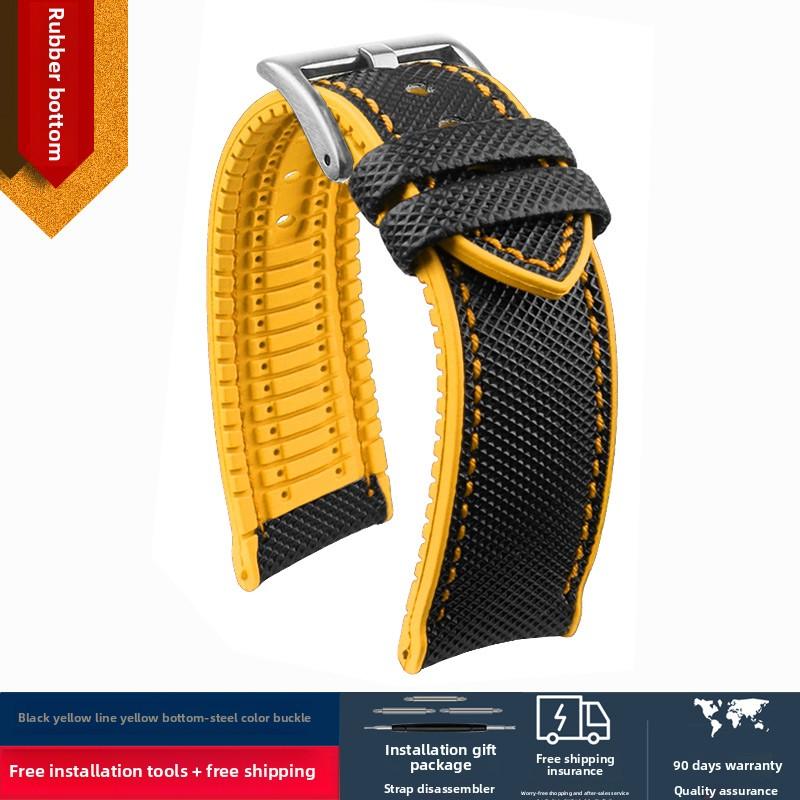 For Seiko No. 5 Submariner/Diving tin/Abalone Series Watchband Waterproof Nylon Rubber Bottom Watch Strap 20 21 22 23 24mm