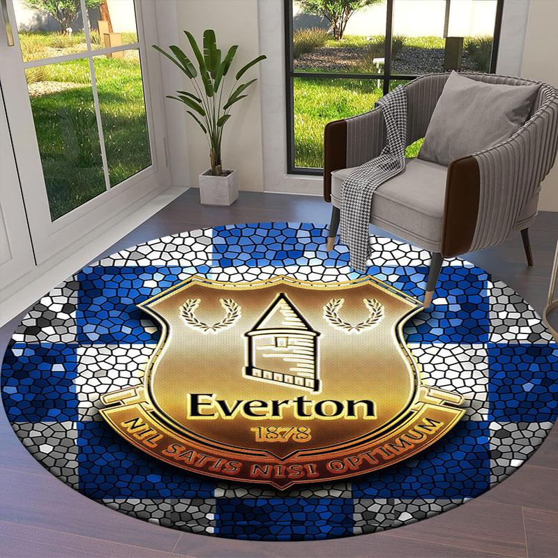 Everton F.C Round Area Rug,Carpet Rug for Living Room Bedroom Sofa Playroom Decor,Non-slip Floor Mat