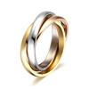 Charm Women Rings Triple Interlocked Rolling Ring Stainless Steel Gold Color Christmas Jewelry