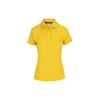 Solid Color Logo Embroidered Polo Button Short Sleeve T-Shirt Women Tops Yellow GWJT08085-I040
