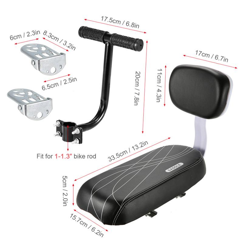 Bicycle PU Bike Seat Back Leather Soft Cushion Rear Rack Seat Water Resistant Children Seat With Back Rest Bicycle Accessories