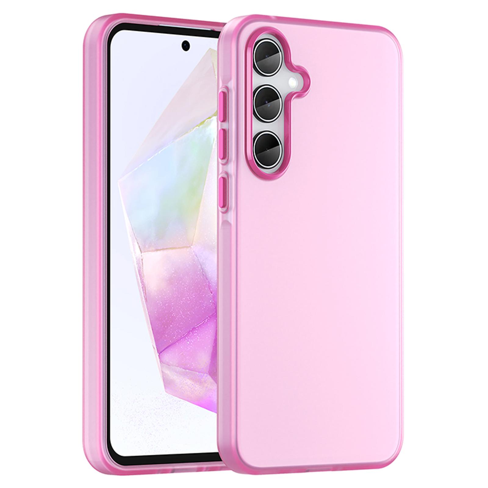 

For Samsung Galaxy A35 5G Case TPU+PC Phone Back Cover Matte Translucent Design Rose