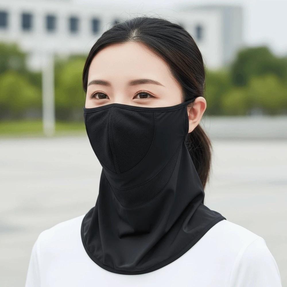 Eis-Seide Gesicht Sonnenschutz Elastische Atmungsaktive Sonnenblende Maske Nacken Sonnenschutzmaske Schule