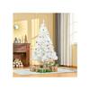 HOMCOM Sapin de Noël artificiel 180 cm avec support et décorations en blanc, idéal pour une décoration festive de Noël