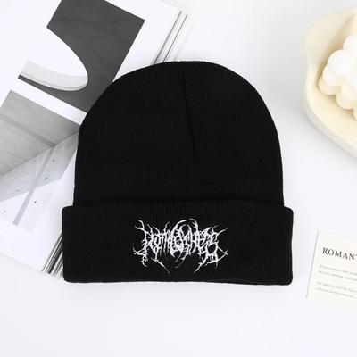 Warm Women Men Winter Beanies Hats Gothic Street Punk Knitted Bonnet Caps 100% Cotton Fashion Keep Warm Skullies Beanies Hats