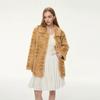 Faux Fur Coat Women Loose Fit Turn Down Collar Mid Length Winter Petite Friendly Warm Outerwear