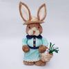 45CM Medium Woven Reed Rabbit Handmade Forest Style Folk Home Decoration Souvenir