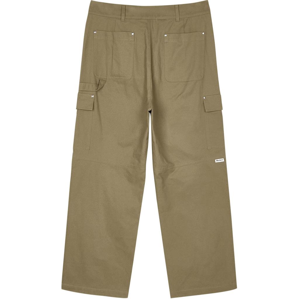 Skechers Comfortable Solid Color Straight Leg Zipper Work Casual Pants Men pants Pine L424M080-03EN