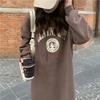 Women's Fashion Fall Winter Long Sleeve Hooded Loose Waistline Casual Dresses