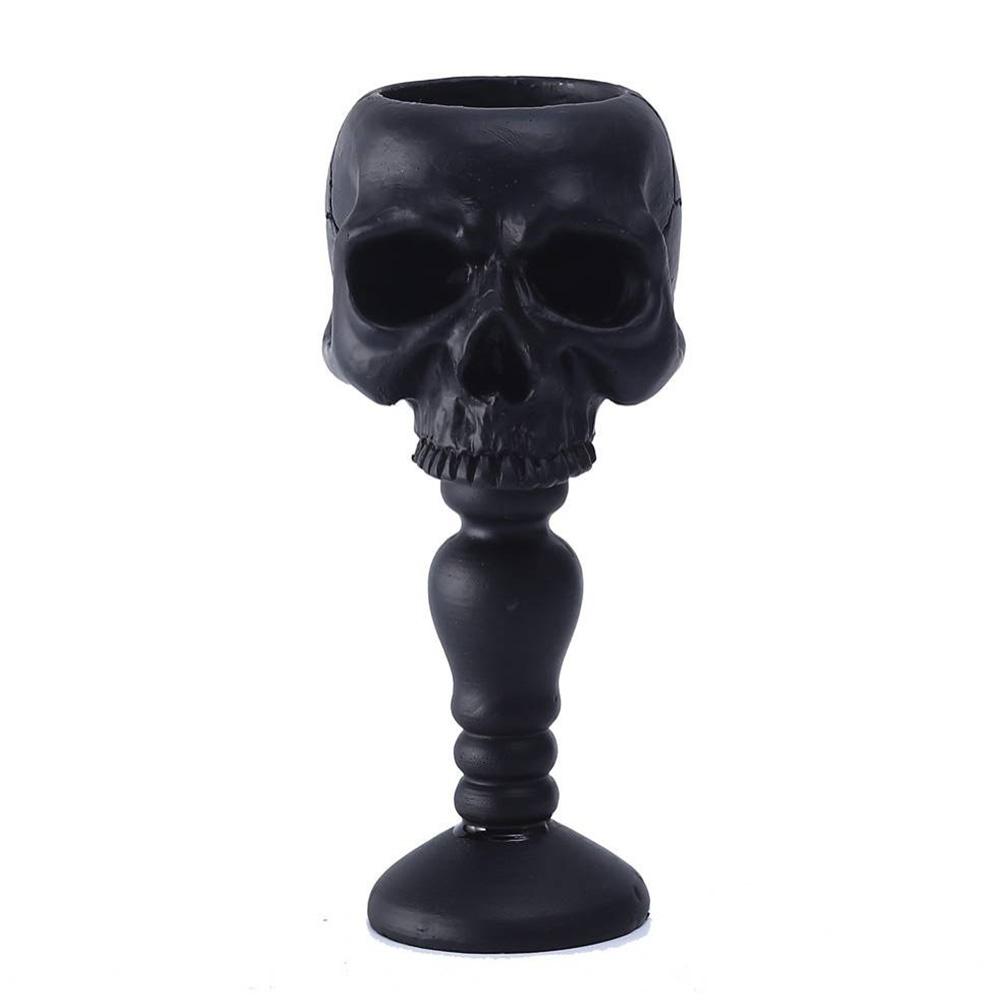 Halloween Decorations Skeleton Pillar Candle Holder Gothic Skull Candlestick Holder Table Decor Ornament for Haunted House Decor