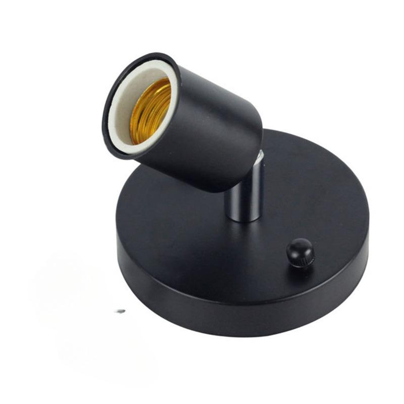 E27 Lamp Holder Simple Iron Screw Lamp Holder 180 Degrees Turn To Dining Room Living Room Decorative Bulb Socket