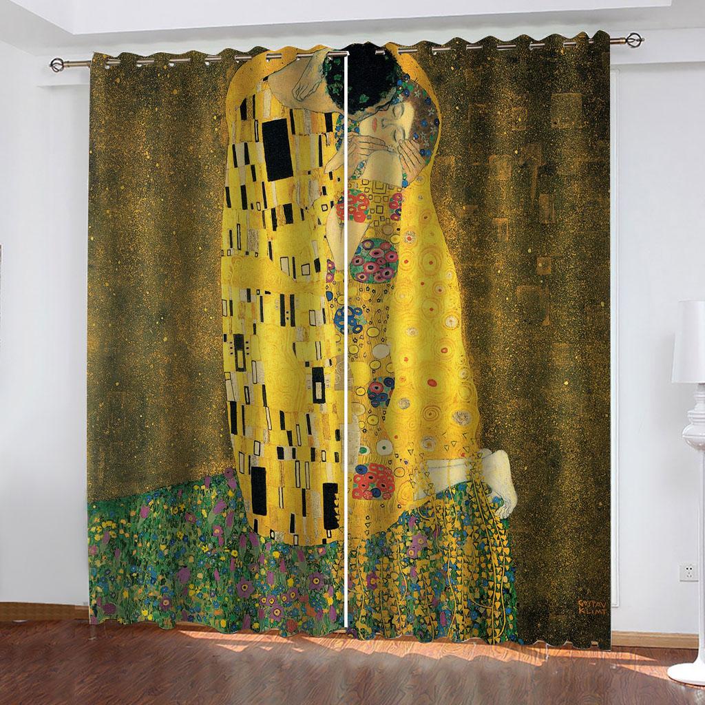 Abstract Art Figure Painting 3D Printed Blackout Curtain For Kids Girl Bedroom Living Room Decoration Window Treatment Drapes