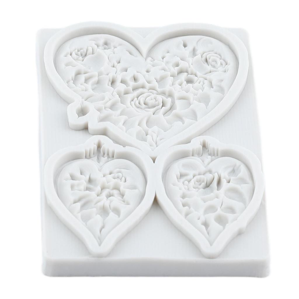 Heart Silicone Molds Rose Flower Fondant Mold Cake Decorating Tools Cupcake Topper Candy Chocolate Gumpaste Mold