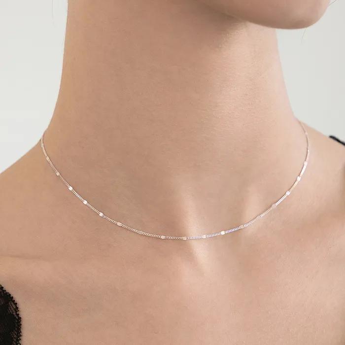 (Silver 925) Monorail Chain Necklace NZ2161