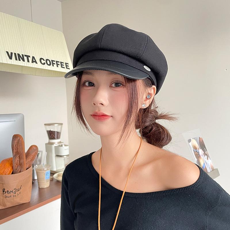 Osmihranná čepice pro děti Retro a univerzální Teplá baretka typu Newsboy Odolná proti větru a zvýrazňující obličej Malý baret pro podzim a zimu