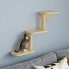 3-Level Wall Mounted Cat Tree Solid Wood Cat Sisal Scratching Post Cat Perch  Pet Playground