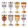 2 Piece Metal Embossed Wine Drinking Cups Rose Flower Chalice Goblet Shot Glasses For Cocktails and Parties Decors Gift