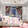 Set Of 2 Skull Rose Printed Curtain Polyester Suitable Home Decor Rod Not Included Made