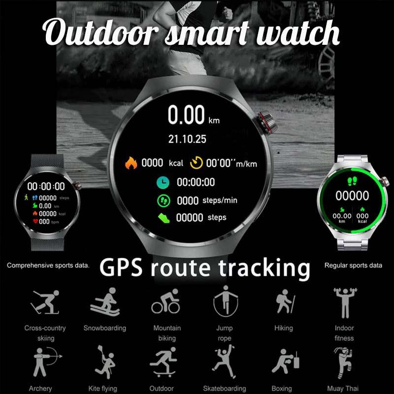New Watch 4 Pro NFC GPS Smart Watch Men 1.53-inch AMOLED Display 100+ Sports Modes Bluetooth Call High-end Smartwatch Man