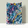 Artist J-Jackson Pollock Throw Lightweight 240g Flannel Blanket Soft Skin-friendly for Summer Cooling
