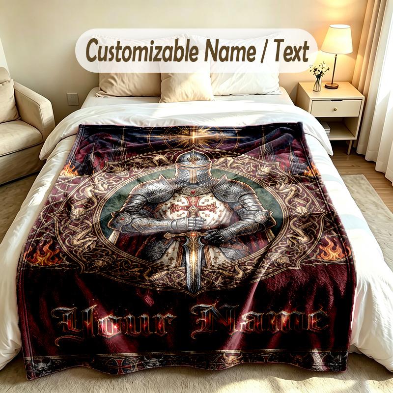 Portrait Man Theme Custom Blanket Personalized Name & Text Customized Soft Warm Throw Blanket Home Decor