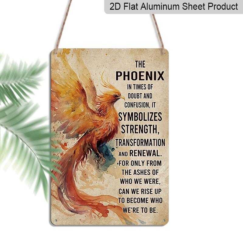 

2D Flat Phoenix Vintage Metal Sign - Classic 8 x12 Aluminium Wall Art for Home, Living Room, Bedroom, Office Decor | Easy Hang, No Power Needed 20*30cm