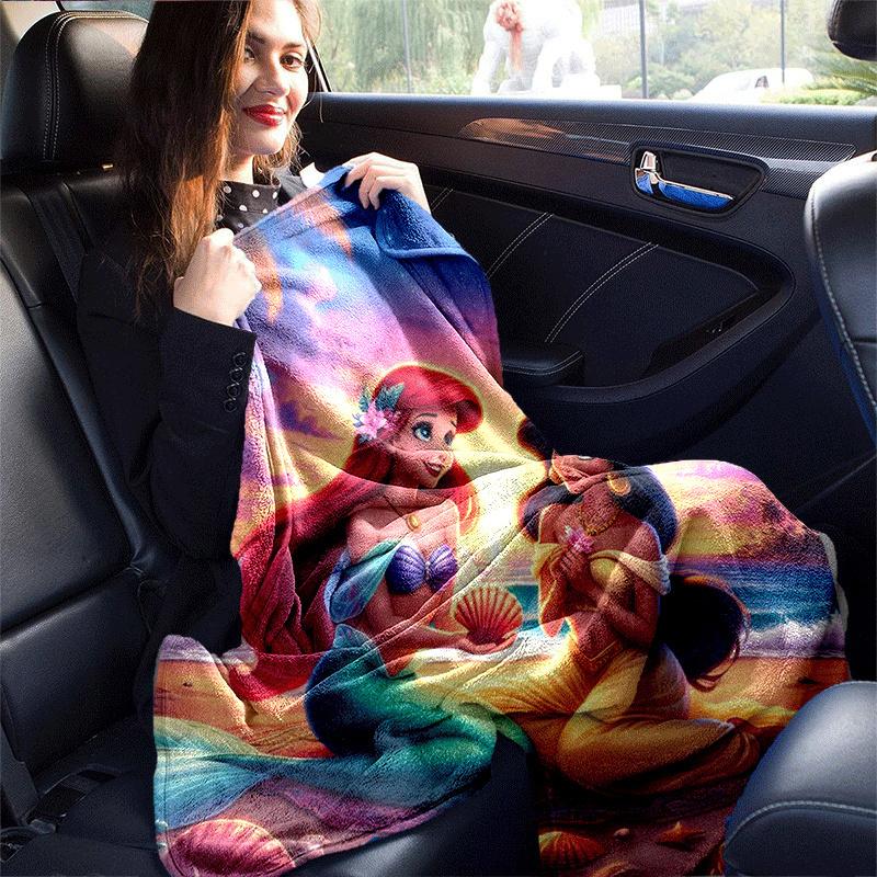 1pc Mermaid Printing Blanket - Soft, All-Season Throw for Living Room, Bedroom,Personalized Gift with Adorable Cartoon Design