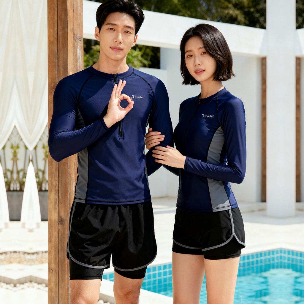 Couple's Quick-Dry Long Sleeve Wetsuit - Sun Protection for Snorkeling, Surfing, and Swimming