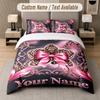 Lion Tiger Leopard Theme Custom Text Or Name 3Pcs Bedding Set 1 Flat Sheet & 2 Pillowcases Personalized Home Bedding