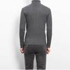 Spring and Autumn Men's Knitwear Korean Version Slim Fitting High Neck Pullover Warm Fried Dough Twists Sweater Casual Bottoming Sweater Top