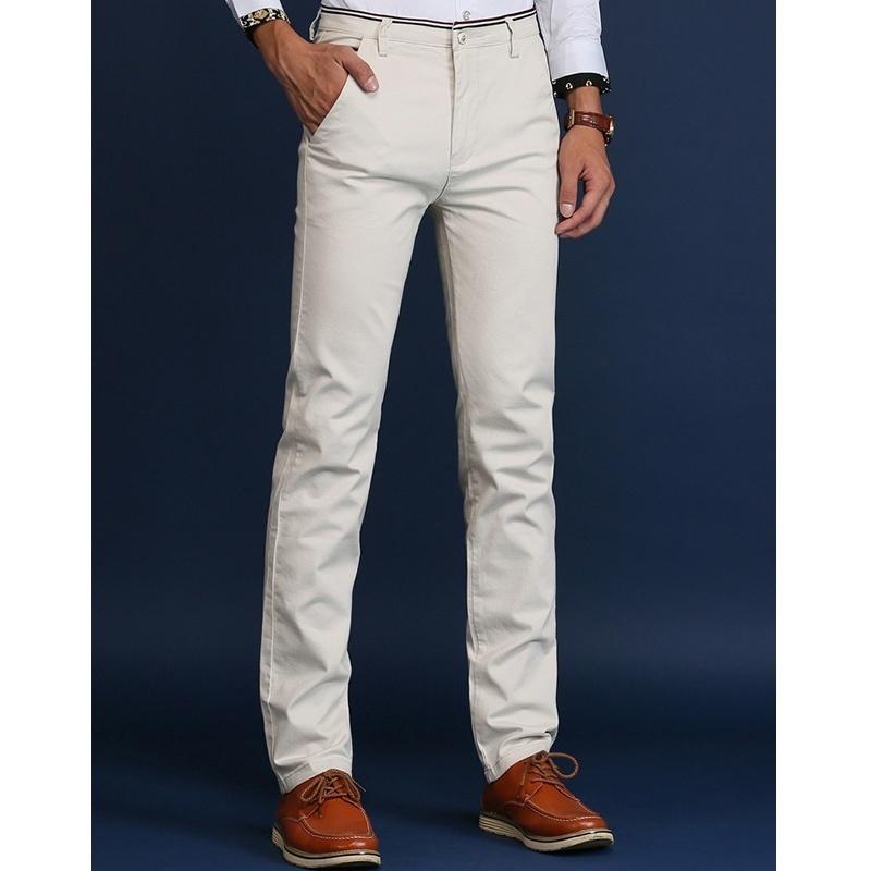28-38 Pánské ležérní kalhoty Módní kalhoty Jednobarevné Rovné kalhoty Kalhoty k business obleku