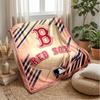 Boston Red Sox Flannel Fleece Blanket Cozy Warm Throw Blanket For Couch Bed Travel All Season Use