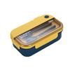 Large Capacity Microwave Lunch Box, Japanese Bento Box with Dividers, Food-Grade Plastic Meal Prep Container with Utensils